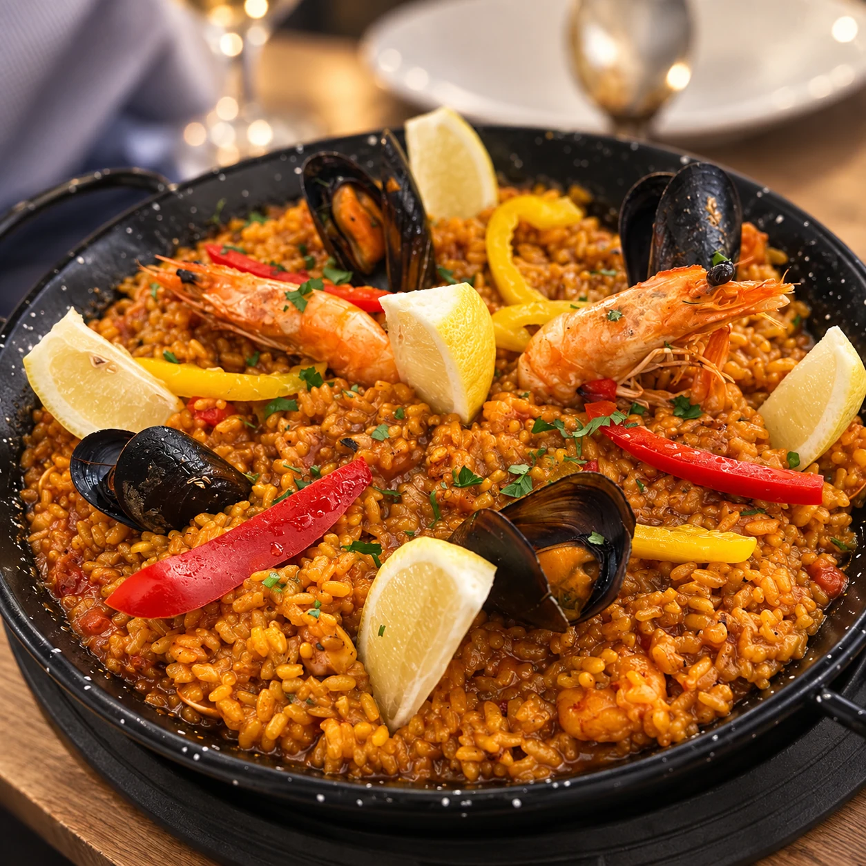 Seafood paella at Eulenspiegel Tenerife